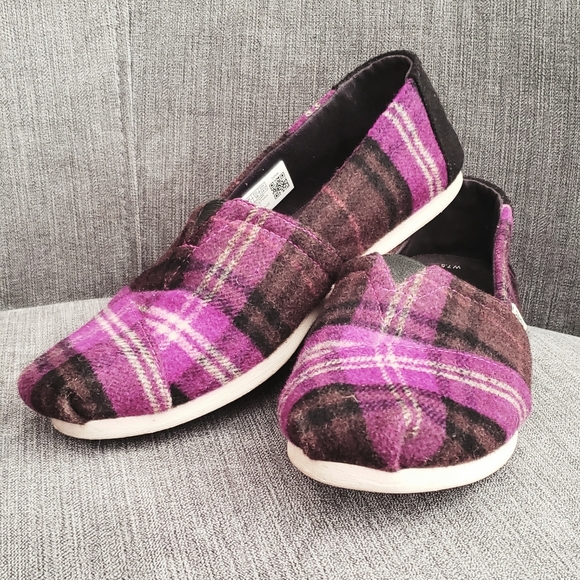 TOMS 7.5 Fushia Plaid Alpargata Slip-on Shoes - Picture 8 of 10